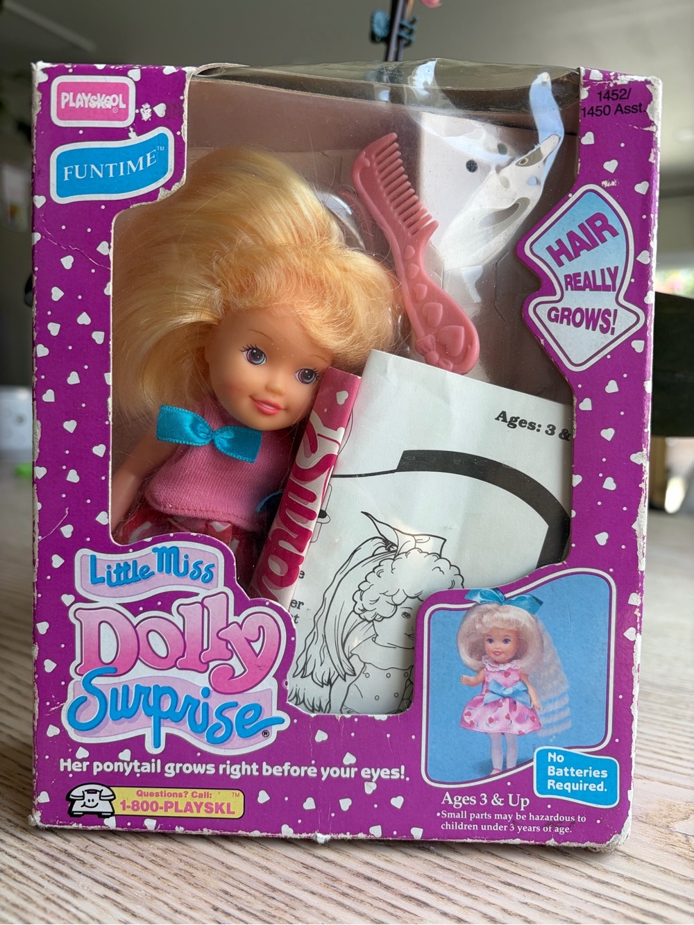Vintage Rare 1989 Hasbro Playskool Little Miss Dolly Surprise Hair Grow doll